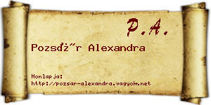 Pozsár Alexandra névjegykártya